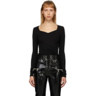 Unravel Black Front Cross Bodysuit