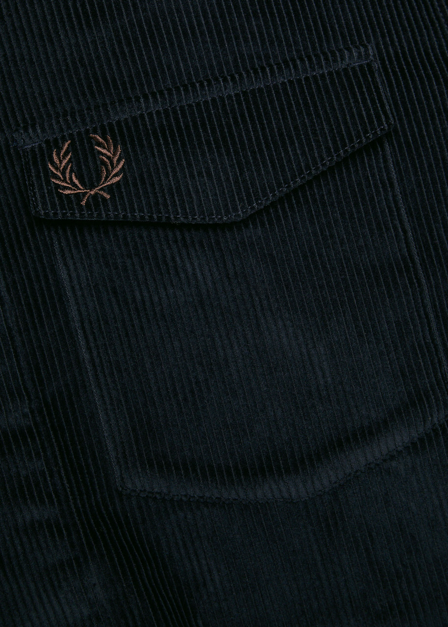 Fred Perry Logo-embroidered Corduroy Overshirt Navy
