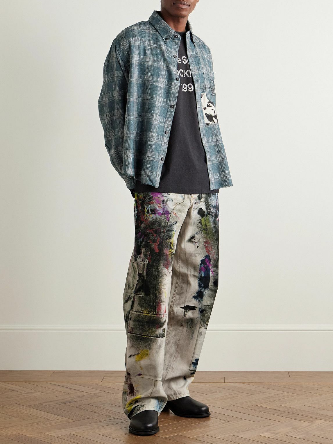 project GRTROMPE-L’ŒILDENIM PRINTEDPANTS Acne Studios - 1981 Wide-Leg Trompe L'oeil Printed Jeans