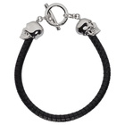 Alexander McQueen Black T-Bar Skull Bracelet