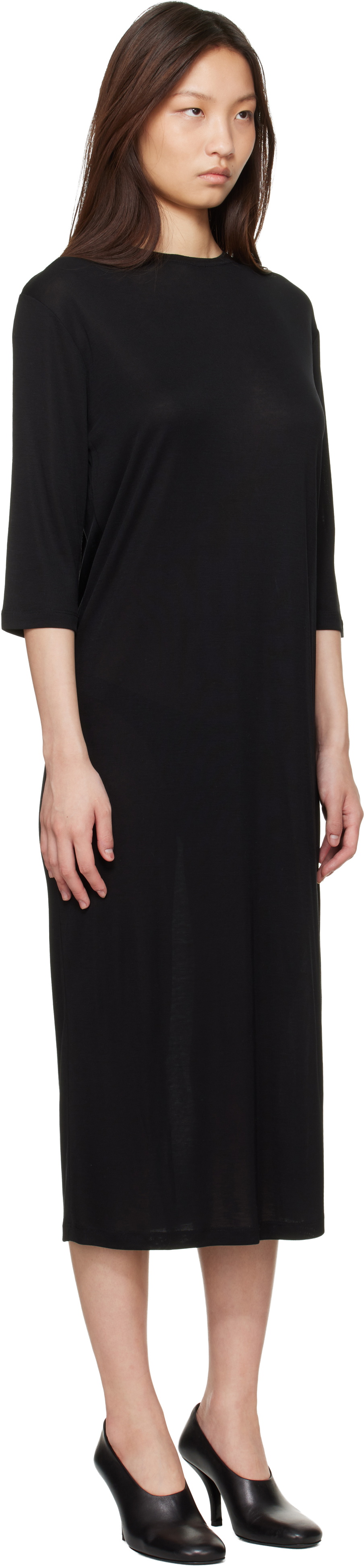 Studio Nicholson Black Milner Jersey Midi Dress