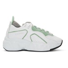 Acne Studios SSENSE Exclusive White and Green Manhattan Sneakers