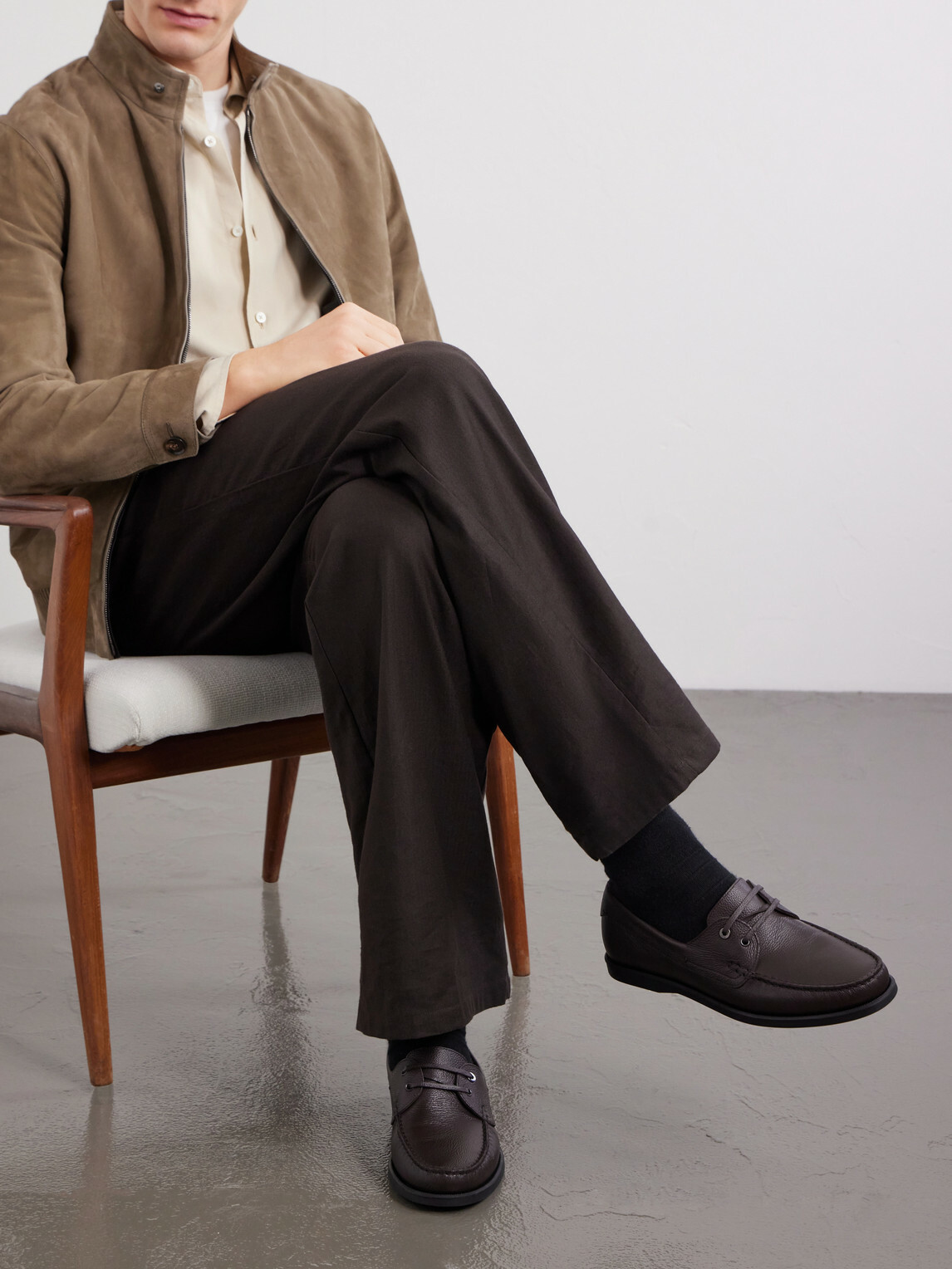 Brioni - Leather Boat Shoes - Brown