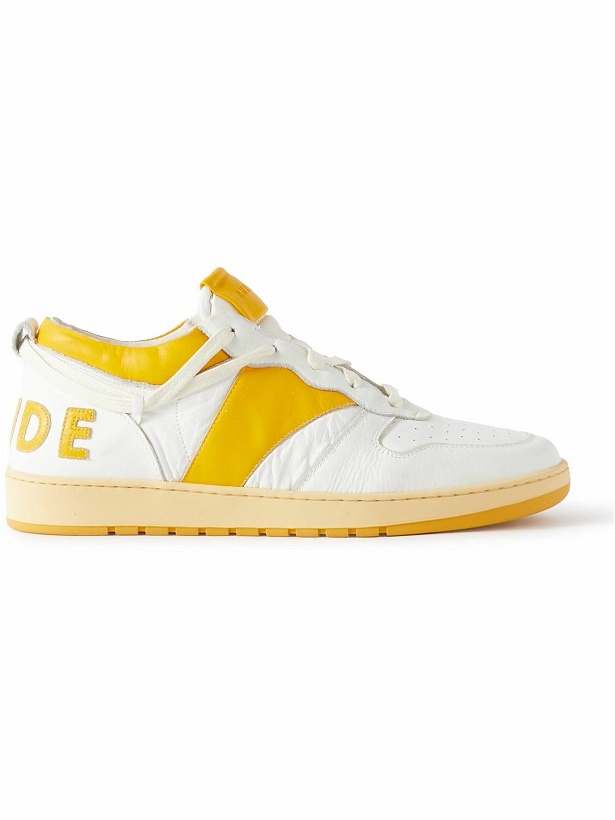 Photo: Rhude - Rhecess Colour-Block Leather Sneakers - Yellow