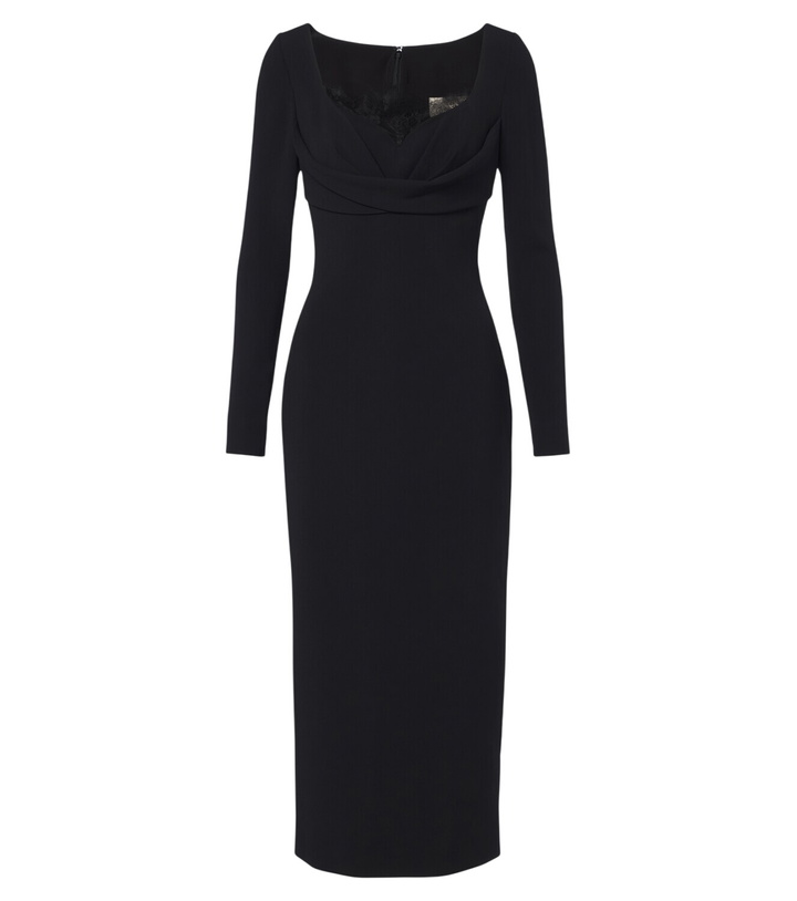 Photo: Elie Saab Draped lace-trimmed cady midi dress