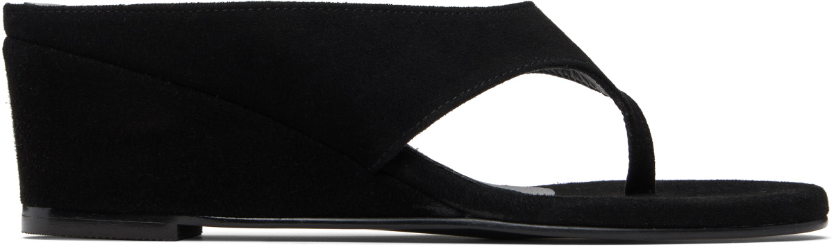 LE17SEPTEMBRE Black Suede Wedge Heeled Sandals