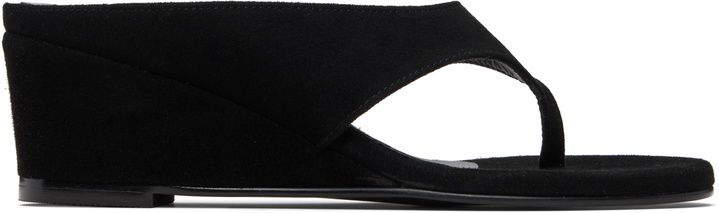 Photo: LE17SEPTEMBRE Black Suede Wedge Heeled Sandals