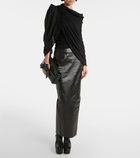 Rick Owens Draped cotton jersey top