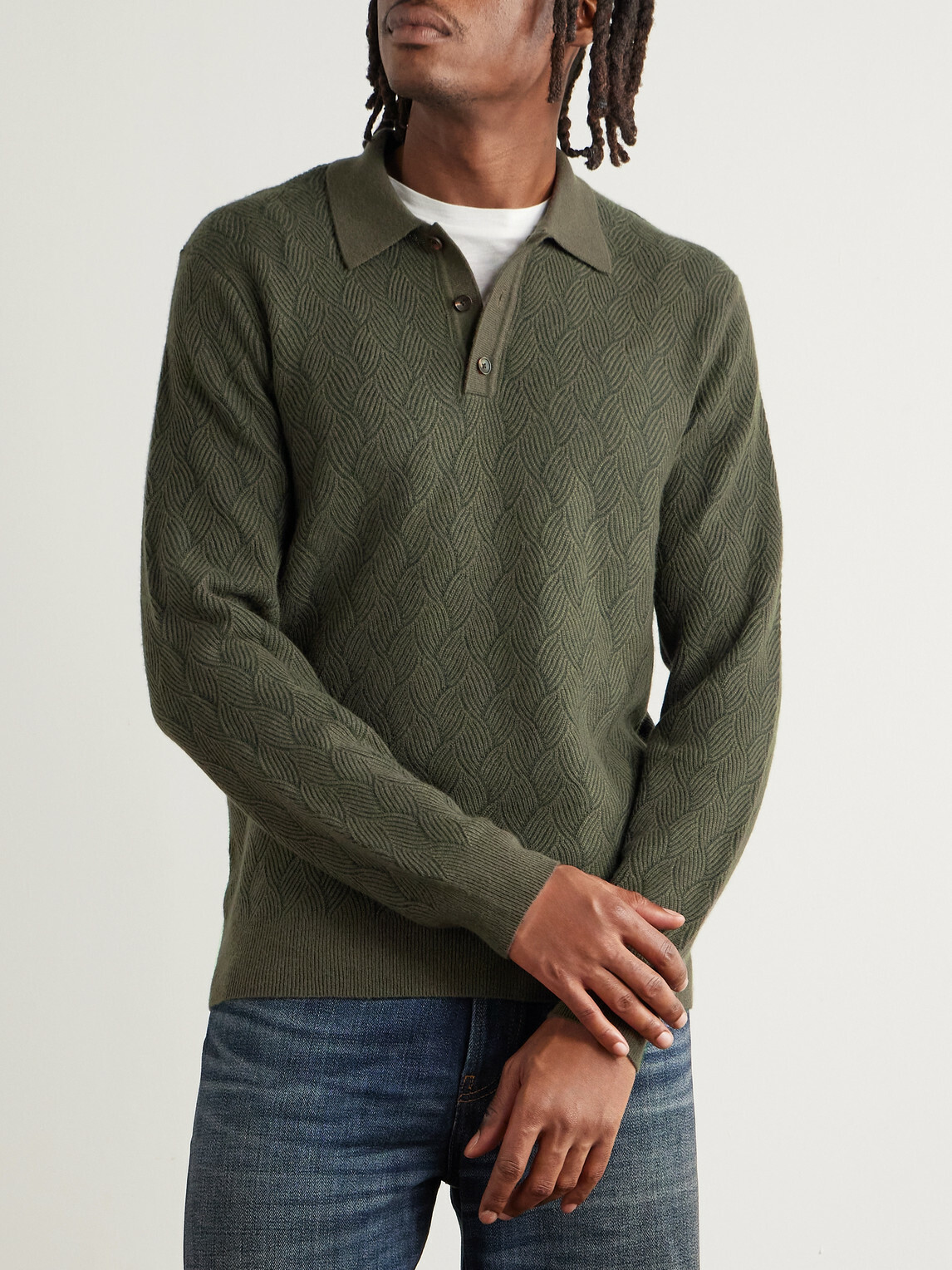Mr P. - Knitted Wool and Cashmere-Blend Sweater - Green