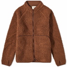Folk Men's Puzzle Zip Fleece in Brown Wool
