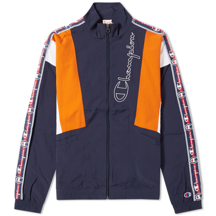 Photo: Champion Reverse Weave Vintage Taped Track Top Blue
