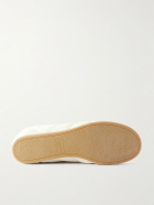 LEMAIRE - Suede-Trimmed Leather Sneakers - White
