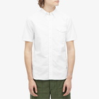 Beams Plus Men's Button Down Short Sleeve Oxford Shirt in White