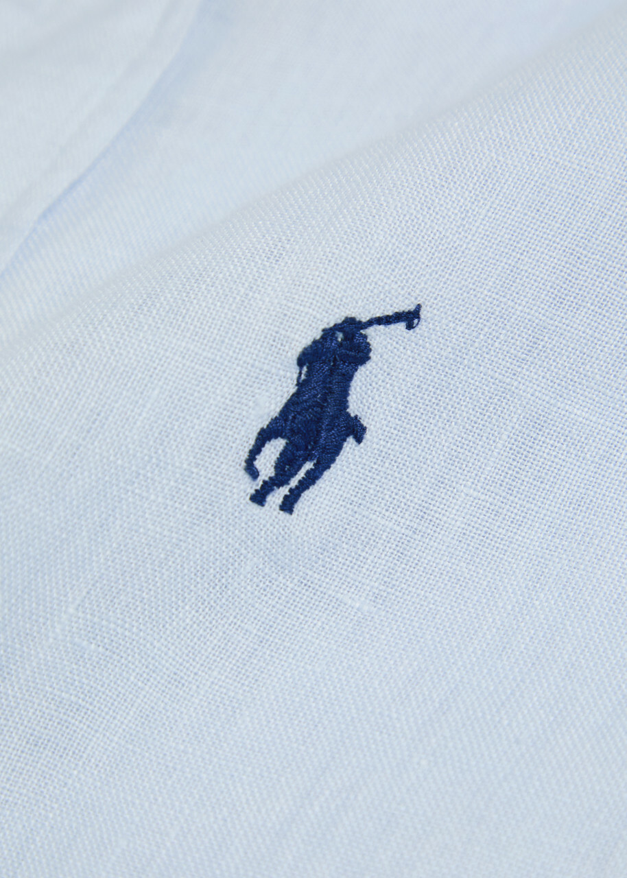 Polo Ralph Lauren Logo-embroidered Linen Shirt Light Blue