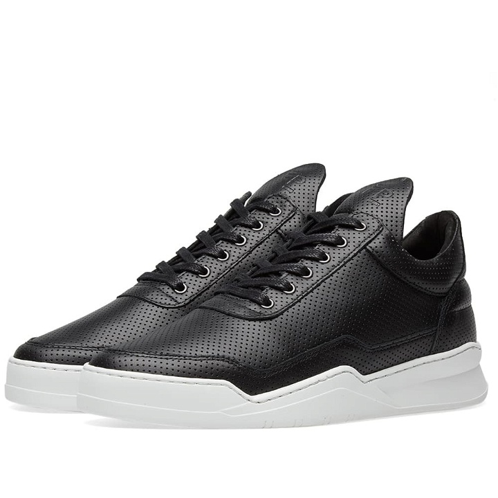 Photo: Filling Pieces Low Top Ghost Nappa Perforated Leather Sneaker