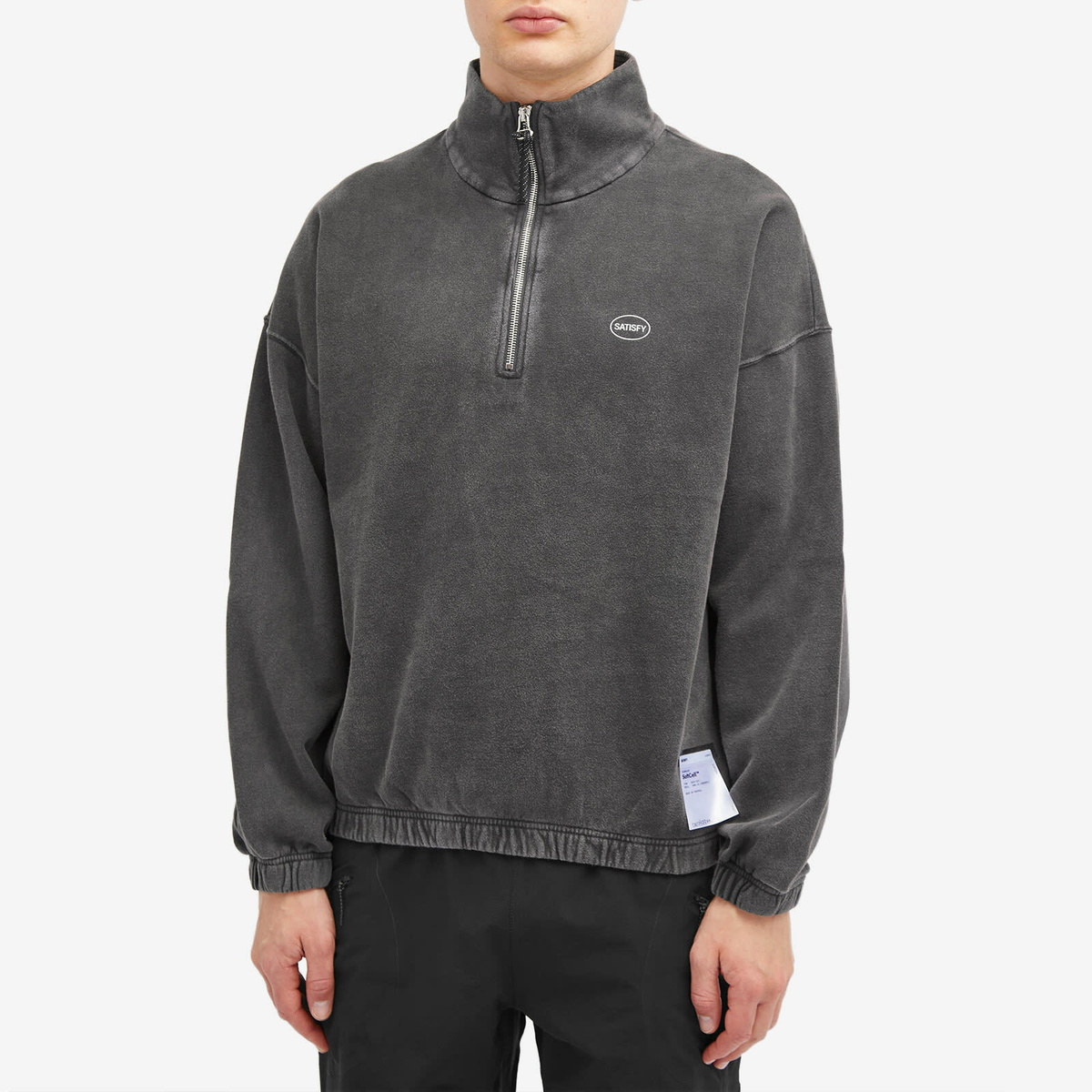 Satisfy Men's SoftCell™ Half-Zip Sweatshirt in Aged Black Satisfy