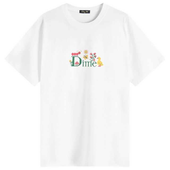 Photo: Dime Men's Classic Cross Stitch T-Shirt in White