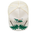 Rhude Men's Palm Tree Quilted Satin Cap in Ivory