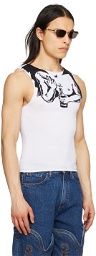 Y/Project White Tattoo Arms Tank Top