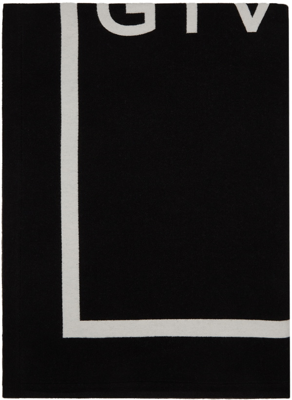 Photo: Givenchy Reversible Black & White Logo Scarf