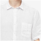 Sunspel Men's Linen Short Sleeve Shirt in White