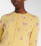 Oscar de la Renta Crystal Cluster virgin wool cardigan