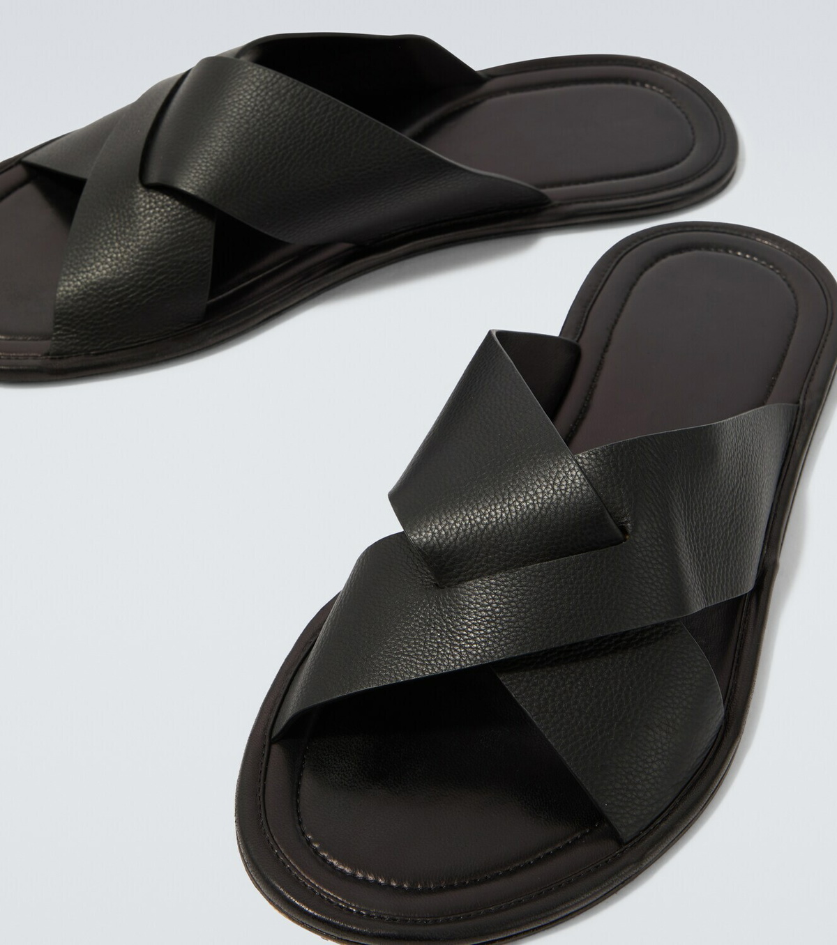 The Row Malick Cross leather sandals