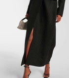 Alex Perry Pinstripe wool-blend coat