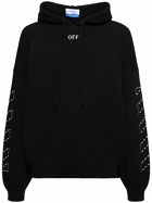 OFF-WHITE - Stitch Arrow Cotton Blend Knit Hoodie