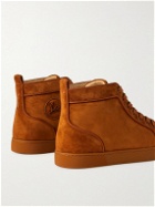 Christian Louboutin - Louis Orlato Grosgrain-Trimmed Suede High-Top Sneakers - Brown