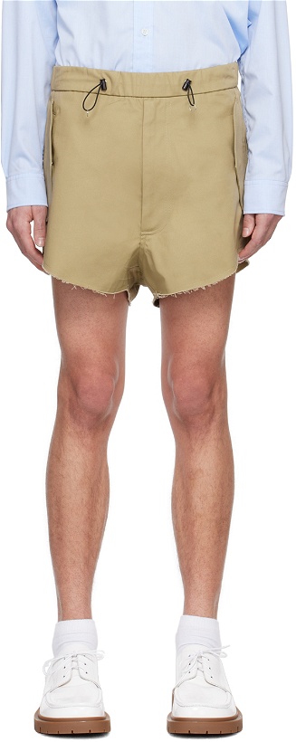 Photo: Random Identities Beige Zip Shorts