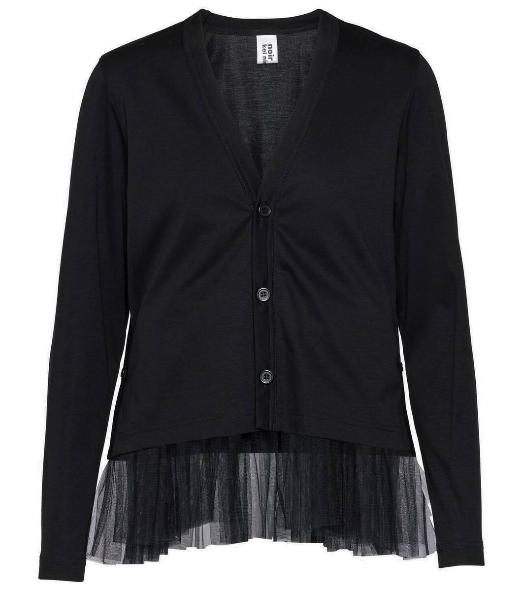 Wool Jersey X Nylon Tulle Cardigan