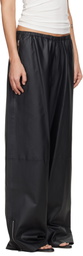 Alexander Wang Black Paper Leather Mid-Rise Track Pants