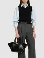 DEMELLIER Midi New York Croc Effect Leather Bag