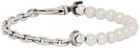 Emanuele Bicocchi SSENSE Exclusive Silver Pearl Bracelet