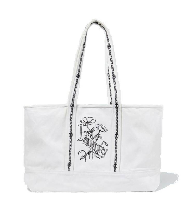 Photo: Bode Laundry embroidered canvas tote bag