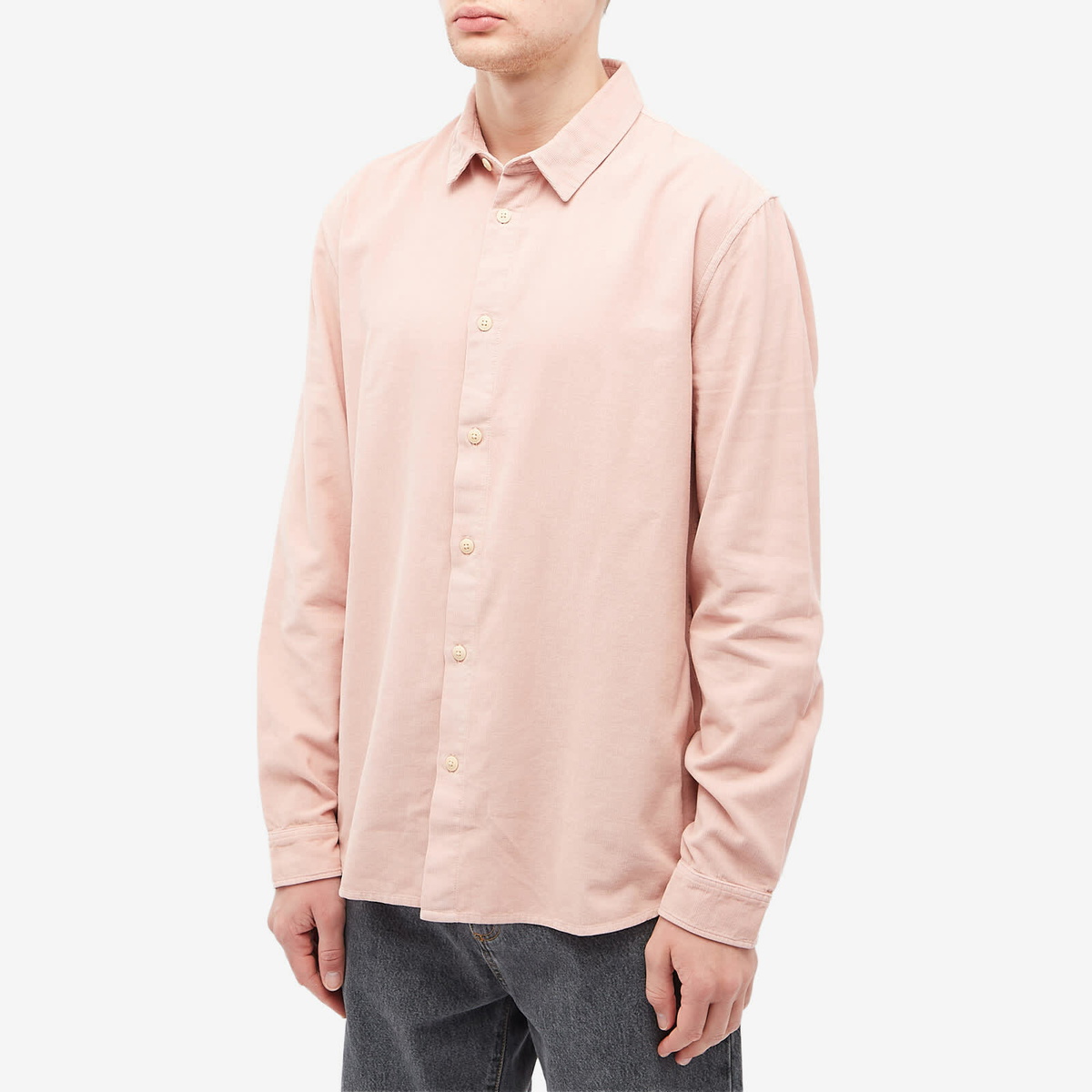 Folk Men's Babycord Shirt in Dusty Pink Folk