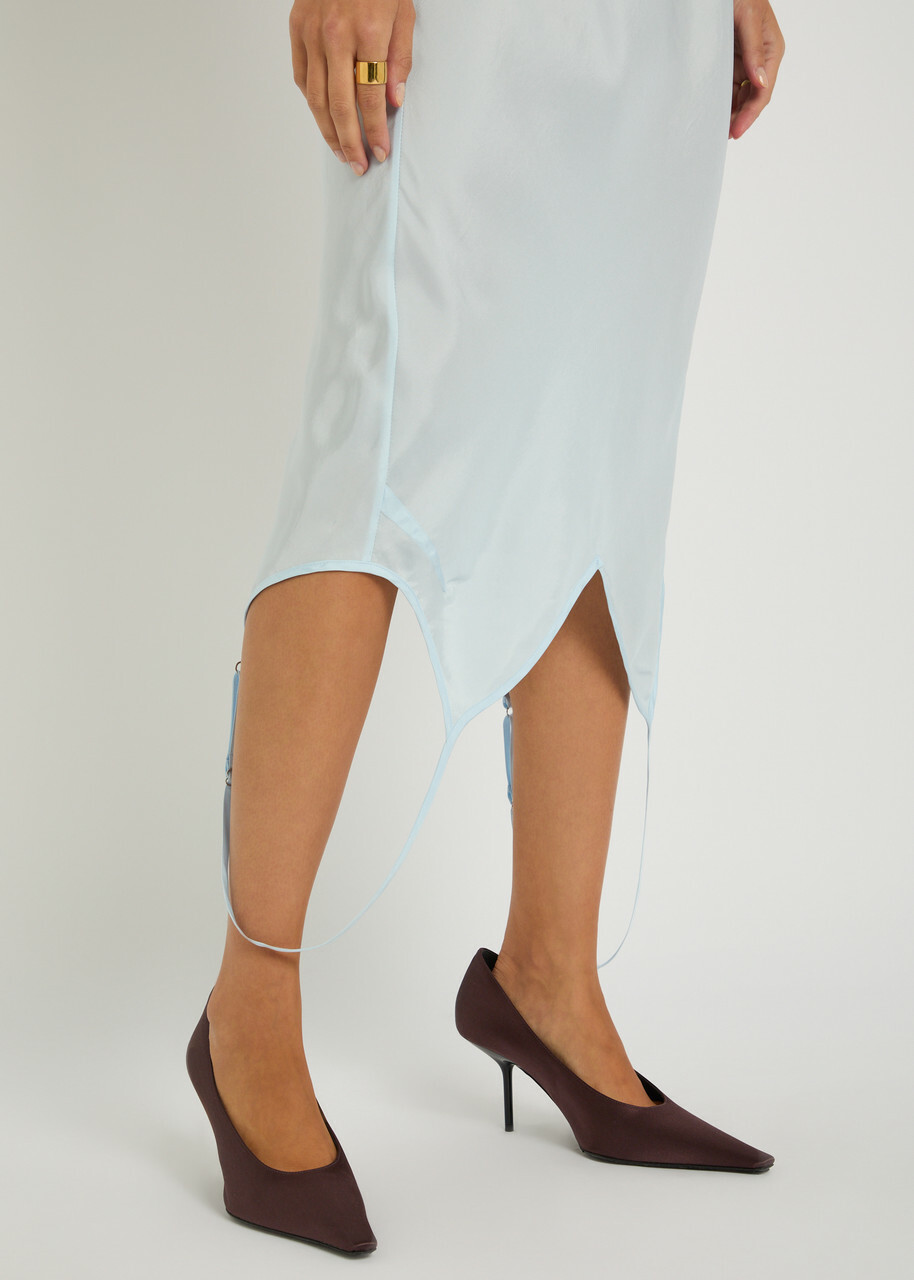 Bettter Logo Semi-sheer Twill Midi Dress Light Blue