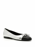 Tory Burch Silver Leather Ballet Pumps