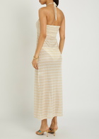 Melissa Odabash Mila Striped Metallic-knit Beach Dress Gold
