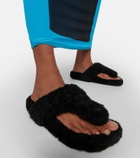 Loewe Ease shearling thong sandals