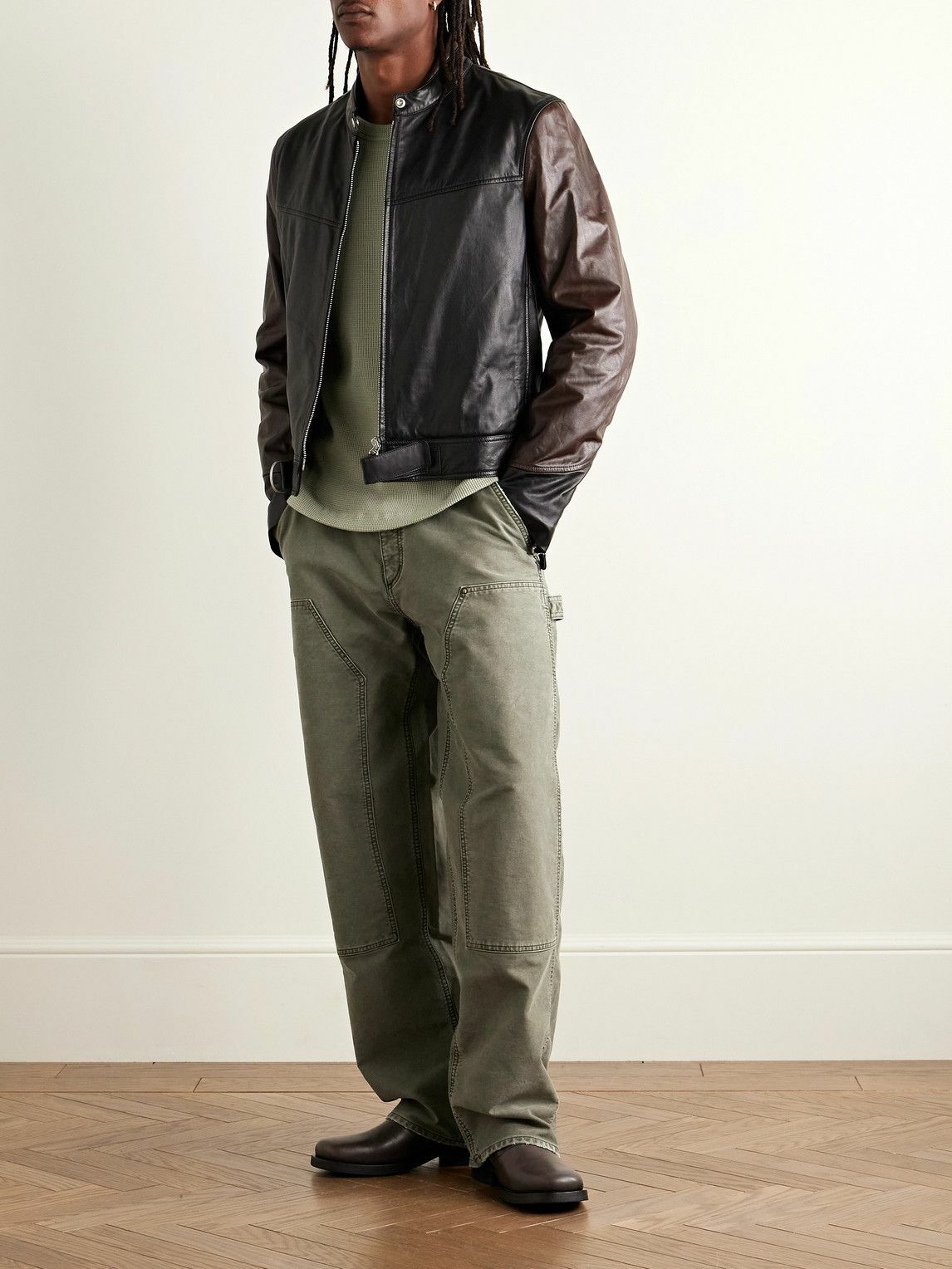 AGOLDE - Layton Straight-Leg Cotton-Canvas Trousers - Gray