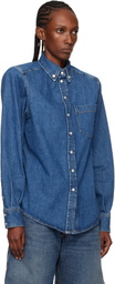 Mugler Blue Denim Power Shirt