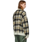CMMN SWDN Brown and White Mohair Check Micha Sweater