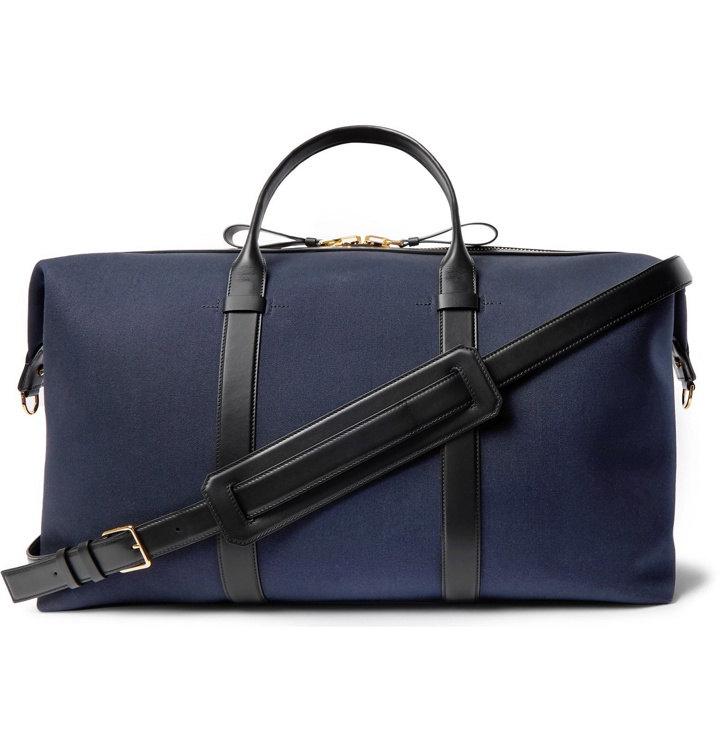 Photo: TOM FORD - Leather-Trimmed Canvas Holdall - Blue