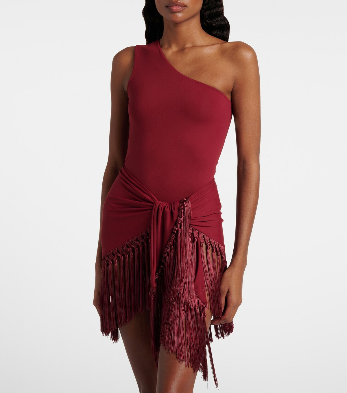 Taller Marmo One-shoulder swimsuit and beach cover-up set