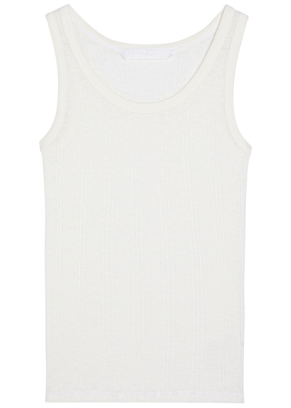 Photo: Mother The Runner Up Ribbed Cotton Tank White