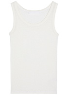 Mother The Runner Up Ribbed Cotton Tank White
