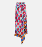 Dries Van Noten - Printed wrap midi skirt