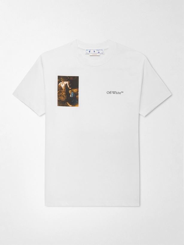 Photo: Off-White - Caravag Lute Printed Cotton-Jersey T-Shirt - White